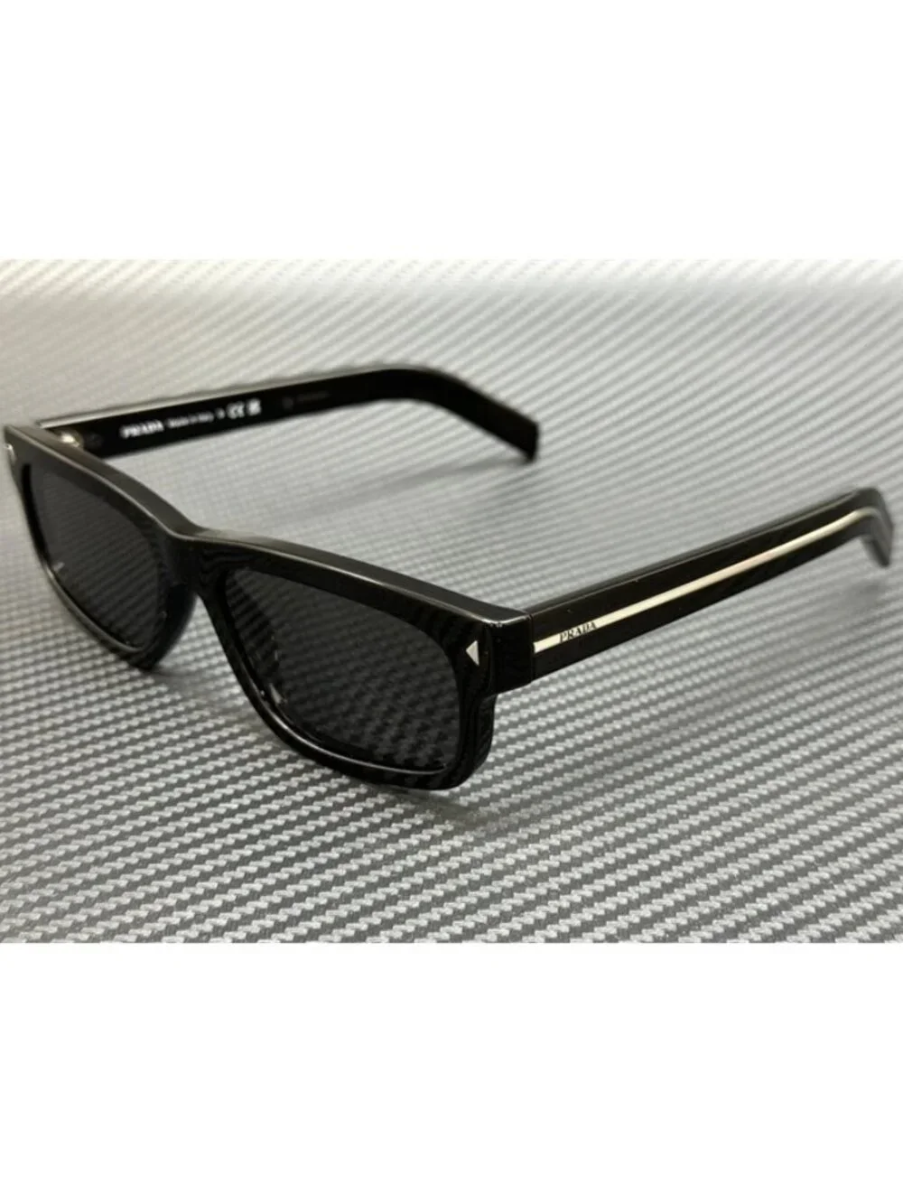 New PRADA Men Black Sunglasses 55-17-145